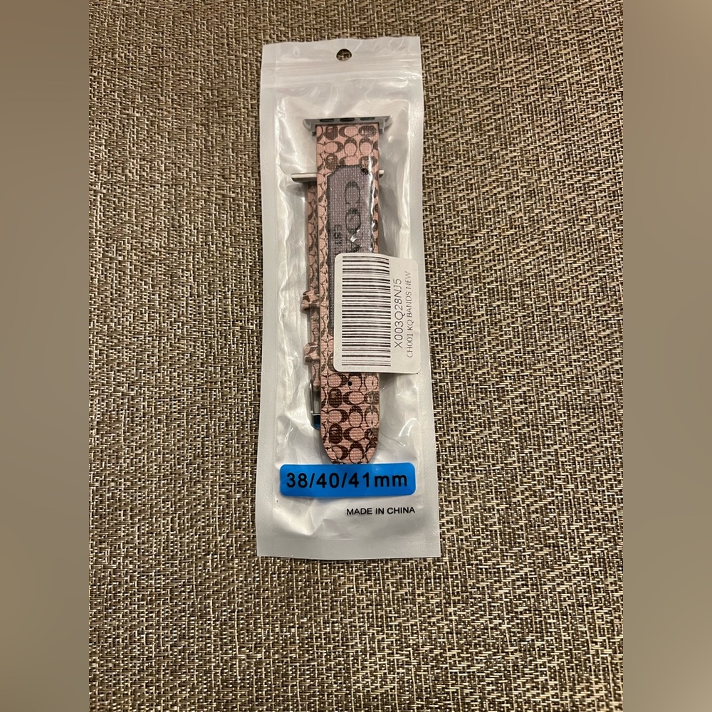 New!  Designer inspired‎ Apple Watch band.  Says Coach